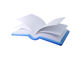 3d Open book vector illustration, perfect for education, literature, and storytelling themes. Clean, modern design ideal for digital learning content, e-books, and reading campaigns.