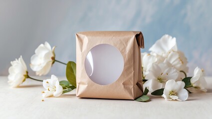Round sticker mockup on gift box, wedding favor box and blank sticker label to showcase design or text
