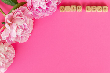 Pink peonies and the message 