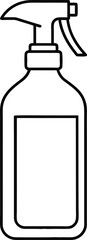 cooling spray bottle outline vector.