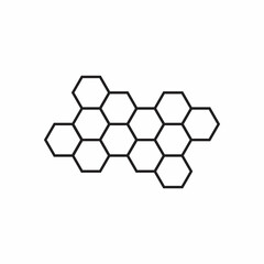 Honeycomb icon black silhouette vector illustration, Bee hive hexagon solid bond template