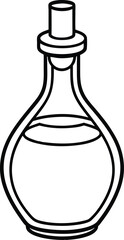 Glass Massage Oil Bottle Outline.