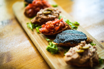 Tapas on crusty Bread