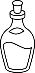 Hair Oil Glass Bottle Icon Outline.