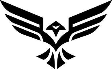 Eagle wings spread logo vector for freedom and victory themes.