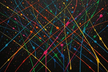 Colorful graffiti art on a dark wall