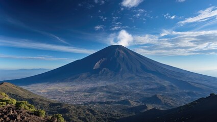 A glimpse of the volcanic mountain