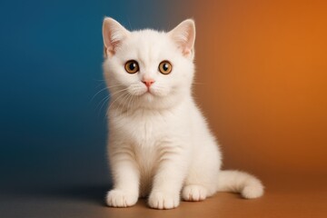 Obraz premium Colorful background featuring a British kitten and cat