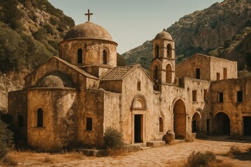 Deserted Orthodox monastery located in Samaria on the island of Crete