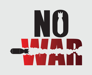 Hand drawn of  no war.  vector illustration 