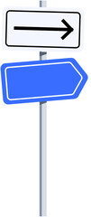 Minimal direction road sign vector illustration