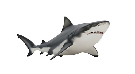 Fototapeta premium Isolated Shark Posing on White Background for Marine Life Concepts