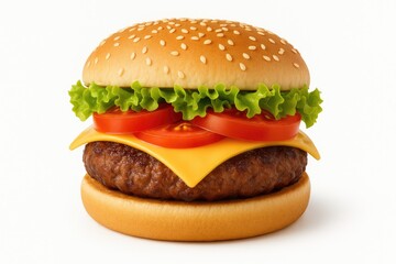 Large burger illustration against a plain white background