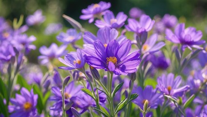 Stunning violet blossom during the summer season
