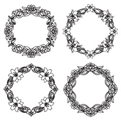 Intricate Etching Decorative Vector Floral Border Packs
