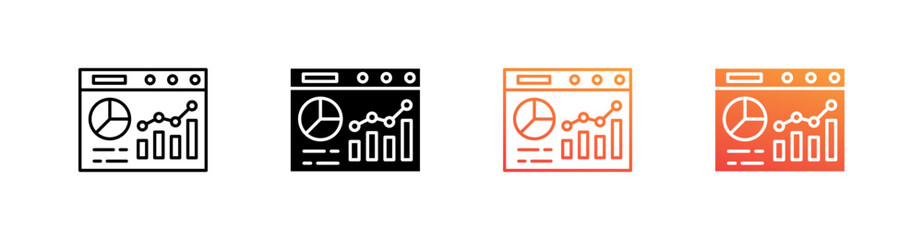 Dashboard Multiple Style Icon Set Vector 