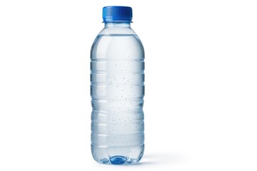 Pure water bottle on a plain white backdrop - high resolution image