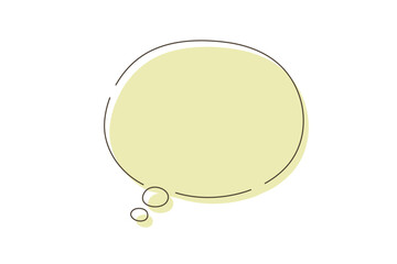 黄色の思うシンプルな吹き出し
