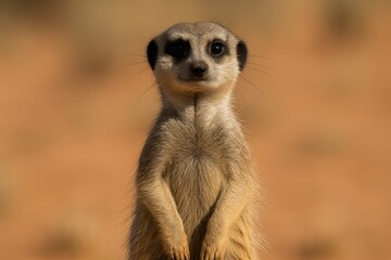 Fototapeta premium Meerkat on alert, standing watch
