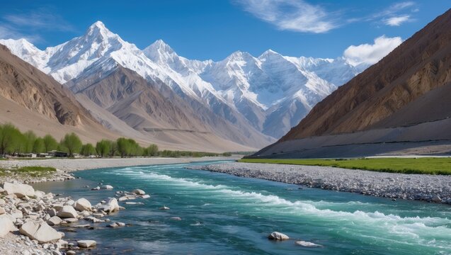 Stunning mountain routes and the Zanskar River scene in Leh