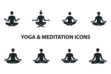yoga icons set