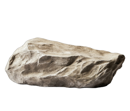 Light gray, irregular rock