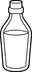 Skincare Milk Lotion Bottle Outline.