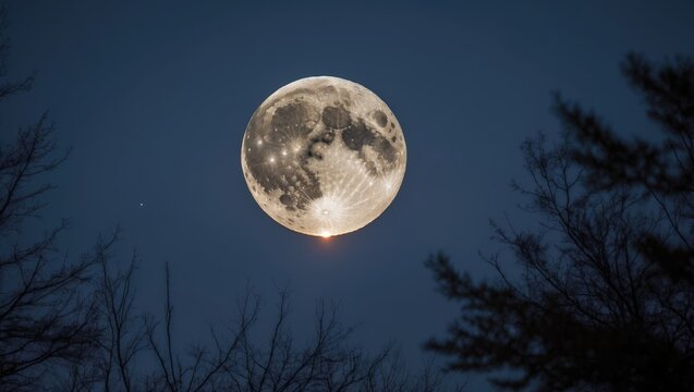 Lunar Eclipse Featuring a Blood-Red Moon