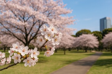 Fototapeta premium A Photograph of a Cherry Blossom Tree