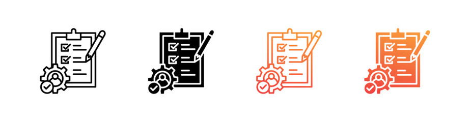 Interview Skills Multiple Style Icon Set Vector 