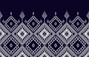 Vector illustration of geometric or ethnic seamless pattern traditional design for background or wallpaper