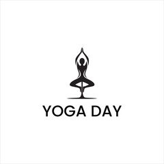 International yoga day concept vector.