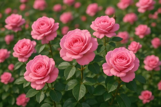 Stunning blush-colored roses in full bloom