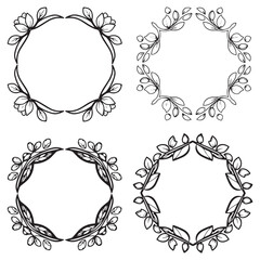 Ornate Engraved Decorative Vector Floral Frames Set Collection
