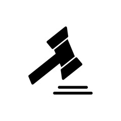 Gavel icon symbol for apps and websites. judge gavel sign and symbol. law icon. auction hammer