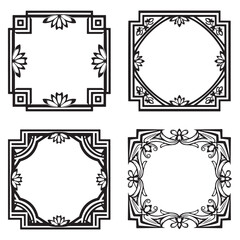 Ornate Engraved Decorative Vector Floral Border Packs
