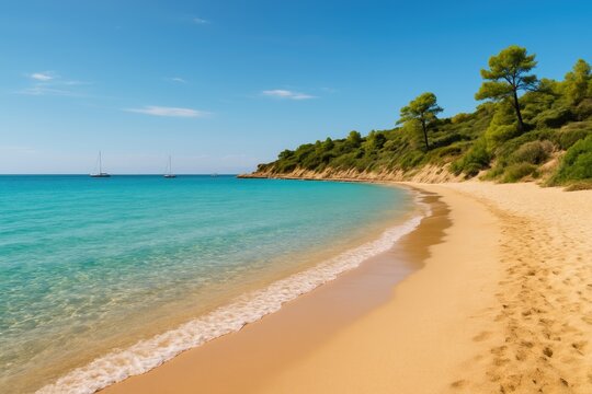 Tropical shoreline with banana trees