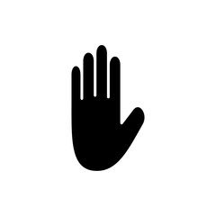 Hand icon symbol for apps and websites. hand sign and symbol. palm