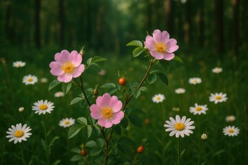 Stunning blossoms amidst serene natural surroundings