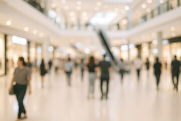 Blur the backdrop of shoppers in a retail center