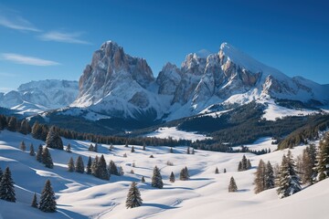 Stunning panoramic of majestic mountain ranges