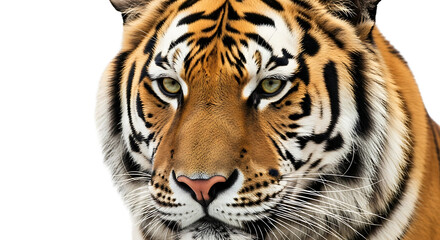 Obraz premium Tiger Face Closeup with Striking Stripes and Intense Gaze