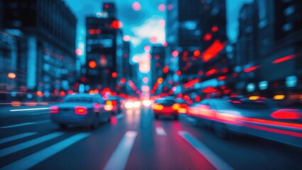 Abstract blurred backdrop with bokeh effect of urban scenery