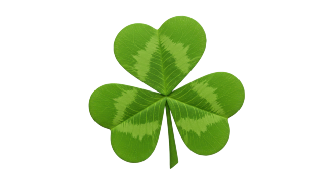 Three-leaf clover for St. Patrick's Day luck isolated PNG with Transparent Background - Powered by Adobe
