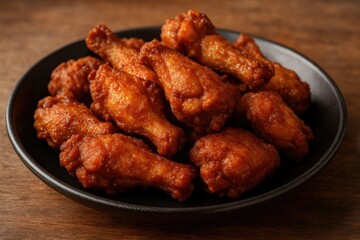 Delicious crispy chicken wings presented on a plate
