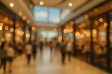 Out-of-focus view of a retail complex