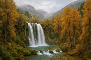 San Pedro Waterfall in Sierra Albarracin's Scenic Landscape