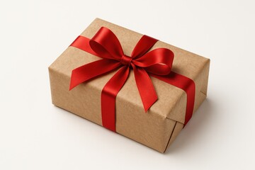 Obraz premium Holiday present on a plain white backdrop