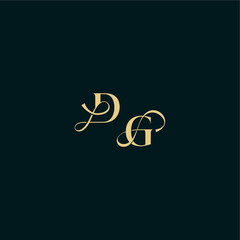 bold concept design elegant and curvy style monogram DG wedding logo initial letter