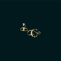 bold concept design elegant and curvy style monogram LC wedding logo initial letter